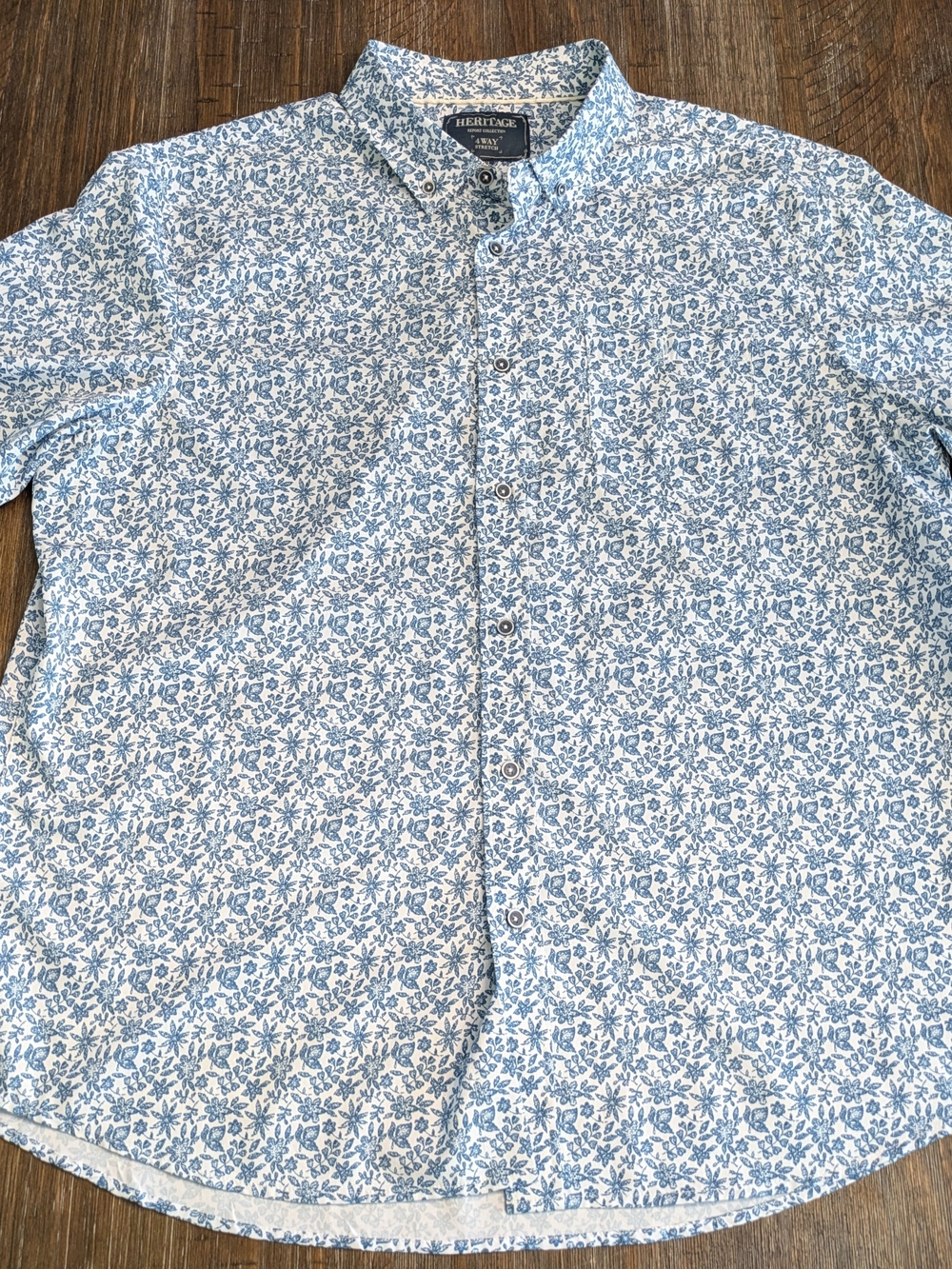 Heritage Men's Blue Floral Button-Down Shirt